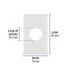 Placa de ABS para contacto redondo, Standard, blanco