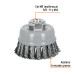 Carda copa 3" alambre trenzado grueso, Multi-rosca, TRUPER