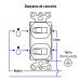 Placa armada 2 interruptor sencillo, línea Standard,aluminio