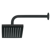 Regadera cuadrada 6", ABS, con brazo y chapetón, negro, AQUA