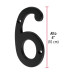 Número 6 de latón sólido 4", negro, HERMEX