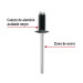 Bolsa c/50 remaches 3/16"x1/4" negros de aluminio, ala 3/8"
