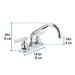 Mezcladora 4" para lavabo, cuello tubular, manerales cono