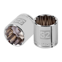 Dado de 32 mm, 12 puntas, cuadro 1/2", TRUPER