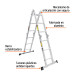 Escalera multiposición 12 peldaños, capacidad 150 kg, TRUPER