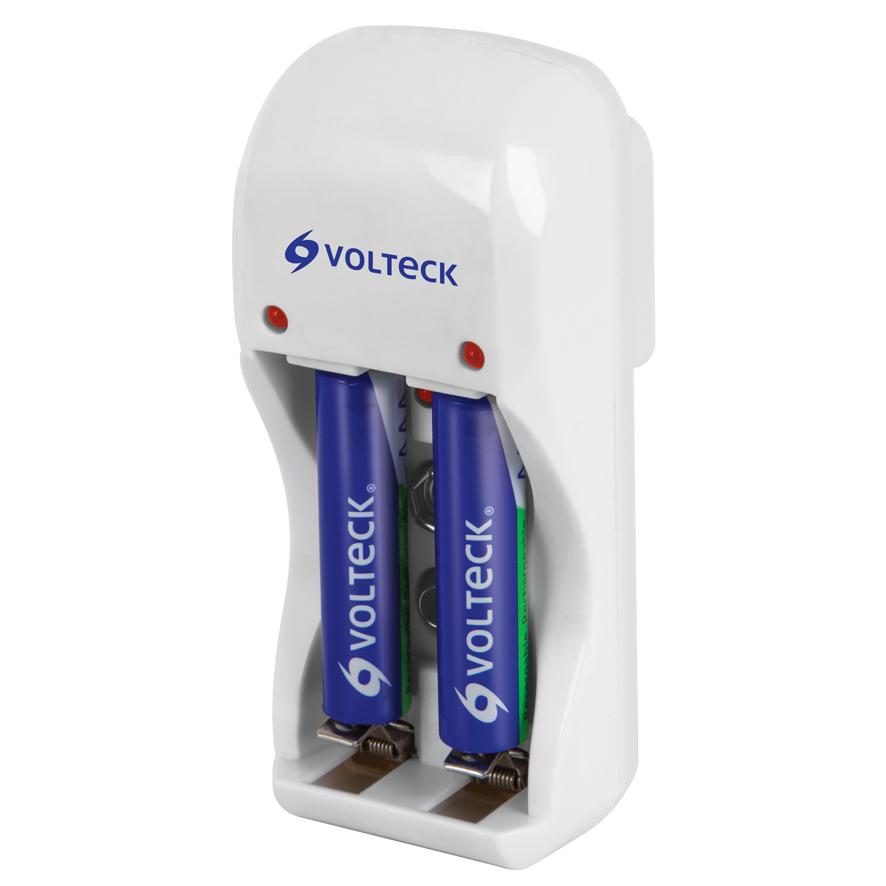 Cargador de pilas, AA, AAA y 9V incluye 2 pilas AAA, VOLTECK