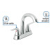Mezcladora lavabo 4" cromo, cuello alto, palanca, FOSET AERO