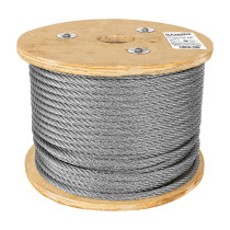 Metro de cable rígido 3/8" de acero 7x7 hilos, 75 m, FIERO