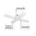 Lámpara LED tipo ventilador 32W, 4 aspas, 6500K, BASIC