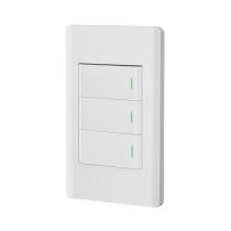 Placa armada blanca 2 interruptores 1 de 3 vías 1 mód,Lisboa
