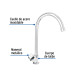 Llave individual fregadero, cuello curvo, hexagonal, BASIC