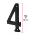 Número 4 de latón sólido 4", negro, HERMEX