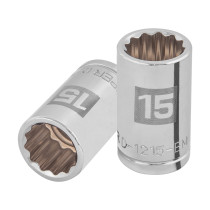 Dado de 15 mm, 12 puntas, cuadro 1/2", TRUPER