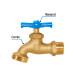 Llave p/manguera, de latón, 140g, 1/2", granel, FOSET