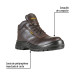 Bota de seguridad café, 26, casquillo de composite, PRETUL