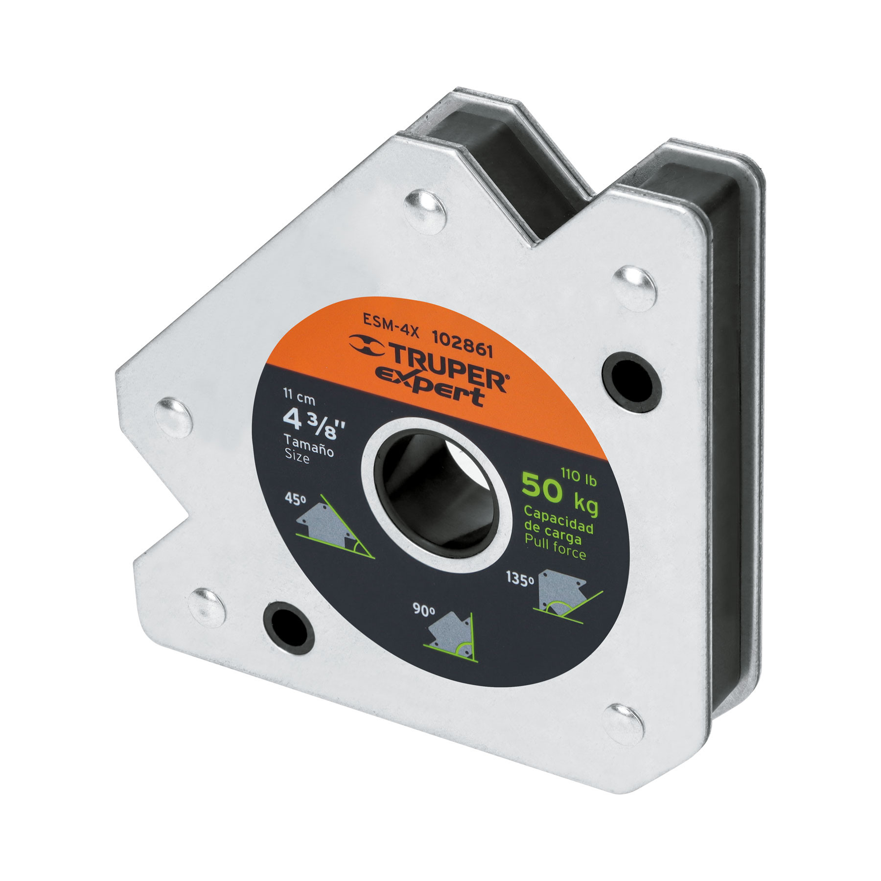 Escuadra magnética para soldar de 4-3/8" carga 50 kg, EXPERT