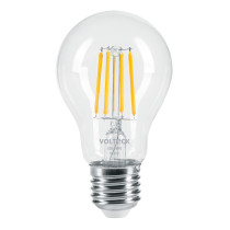Foco LED filamento 6 W, A19, 2700K luz ambar, E26, VOLTECK