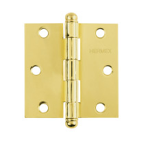 Bisagra cuadrada 3", latonado, cabeza redonda, HERMEX