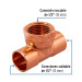 Tee de cobre rosca interior central 1/2", FOSET