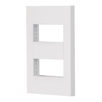 Placa 2 ventanas, 1 módulo, línea Española, color blanco