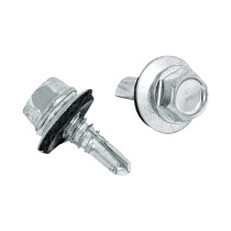 100 pijas #14 x 3/4" hexagonal, punta broca con rondana