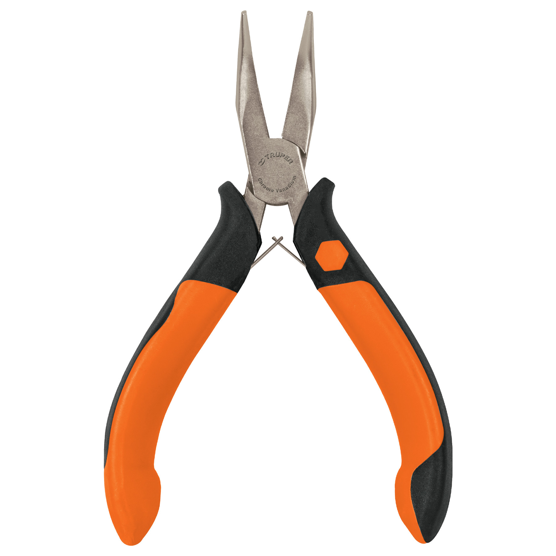 Mini pinza de punta curva 5" mango Comfort Grip, TRUPER