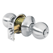 Cerradura tipo esfera para recámara, cromo mate, HERMEX