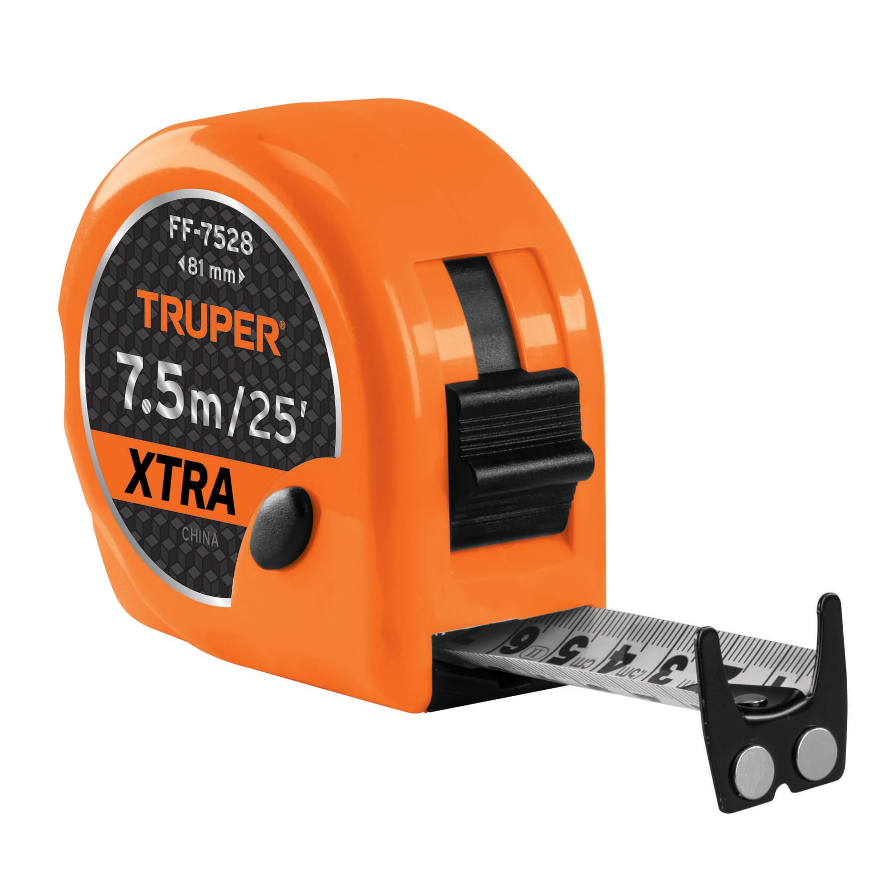 Flexómetro XTRA 7.5 m cinta extra ancha 28 mm, TRUPER