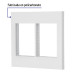 Placa 2 ventanas, 6 módulos, línea Española, color blanco