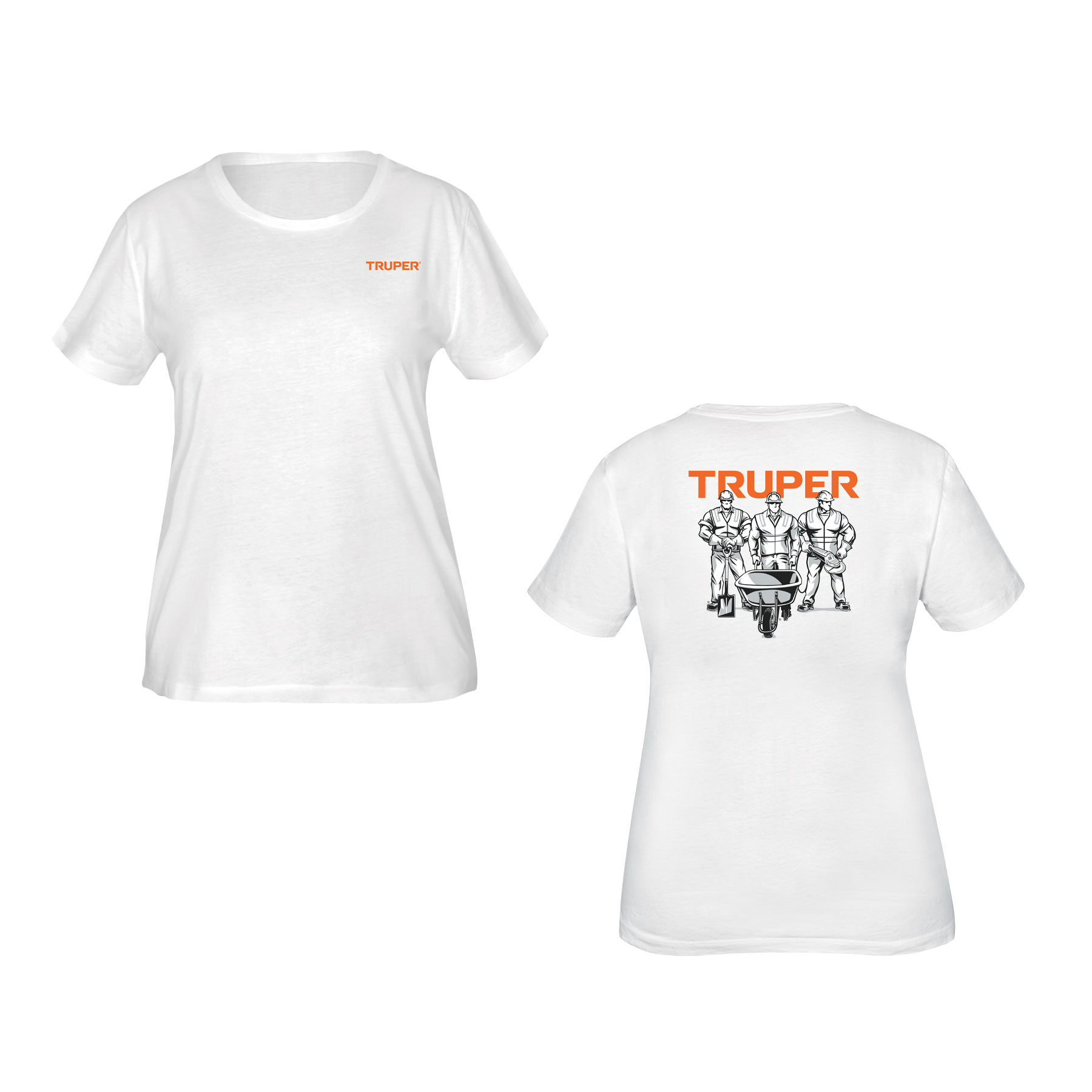 Playera cuello redondo para mujer, blanca, G, TRUPER