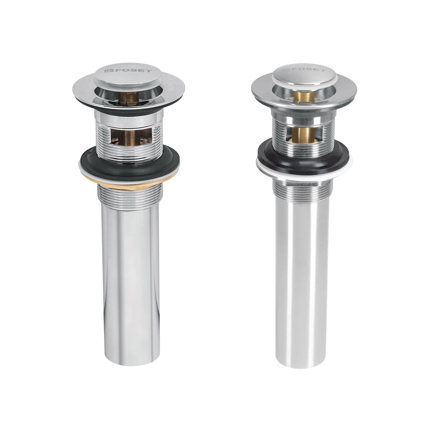 Contras para lavabo, sistema push, con rebosadero