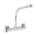 Mezcladora 8" fregadero cromo, cuello cobra,compresión,BASIC
