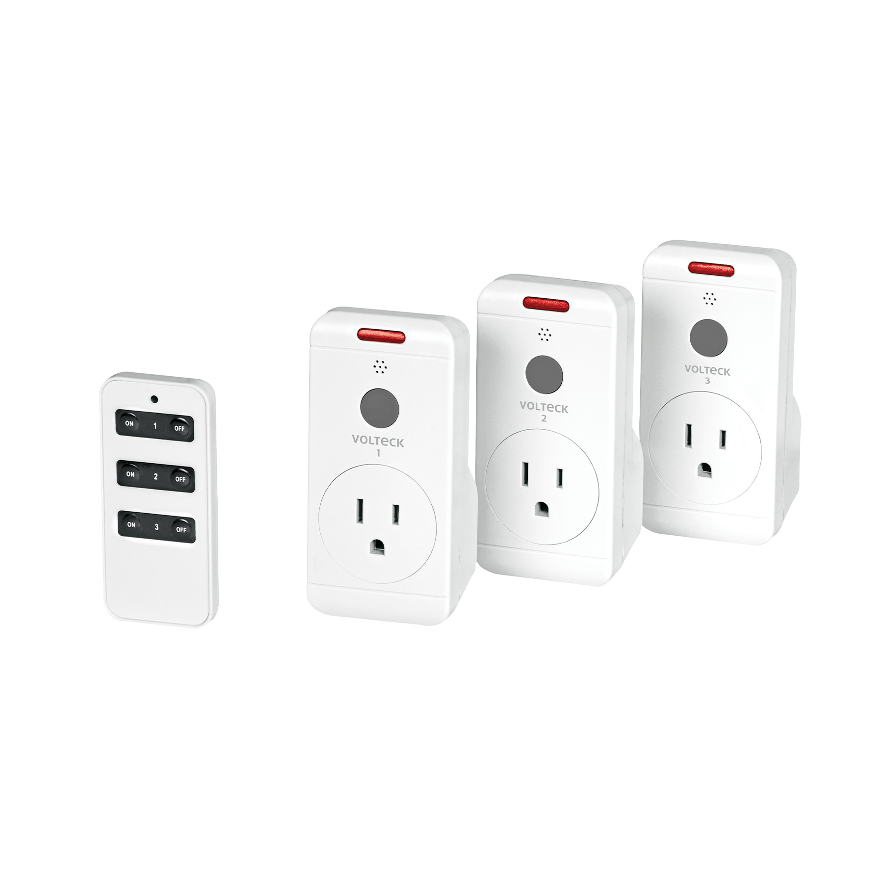 Juego de 3 Contactos con control remoto, VOLTECK