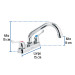 Mezcladora 4" para lavabo, tubular, manerales palanca