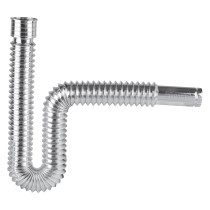 Céspol flexible de polietileno cromado, lavabo o fregadero