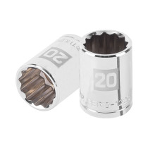 Dado de 20 mm, 12 puntas, cuadro 1/2", TRUPER