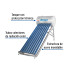 Calentador solar de agua, 8 tubos, 94L, 2 personas, FOSET