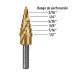 Broca escalonada titanio 6 escalones 3/16" a 1/2", EXPERT