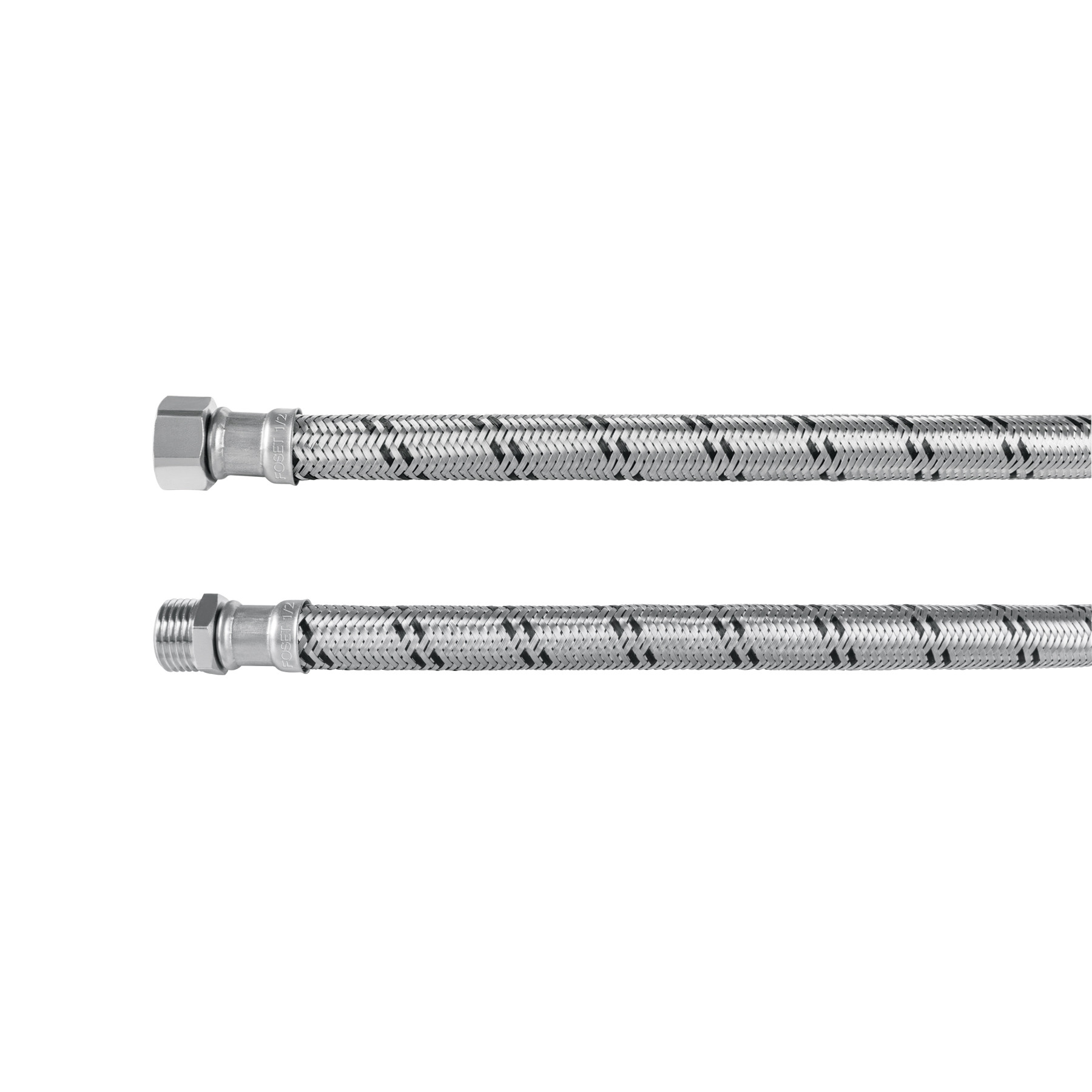 Manguera para boiler, acero inox. 1/2"H x 1/2"M, 60 cm