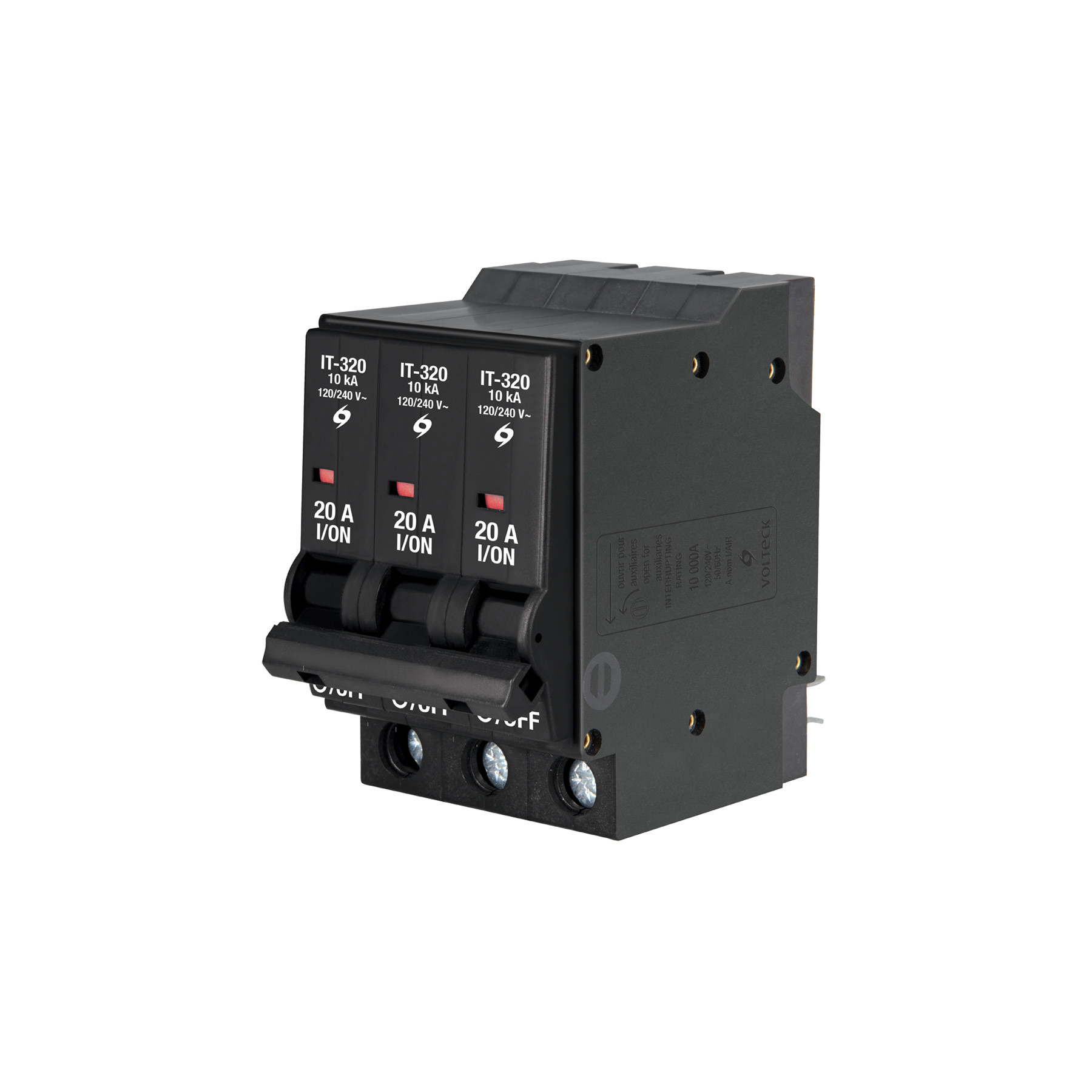 Interruptor de 3 polos 20A, enchufable, VOLTECK