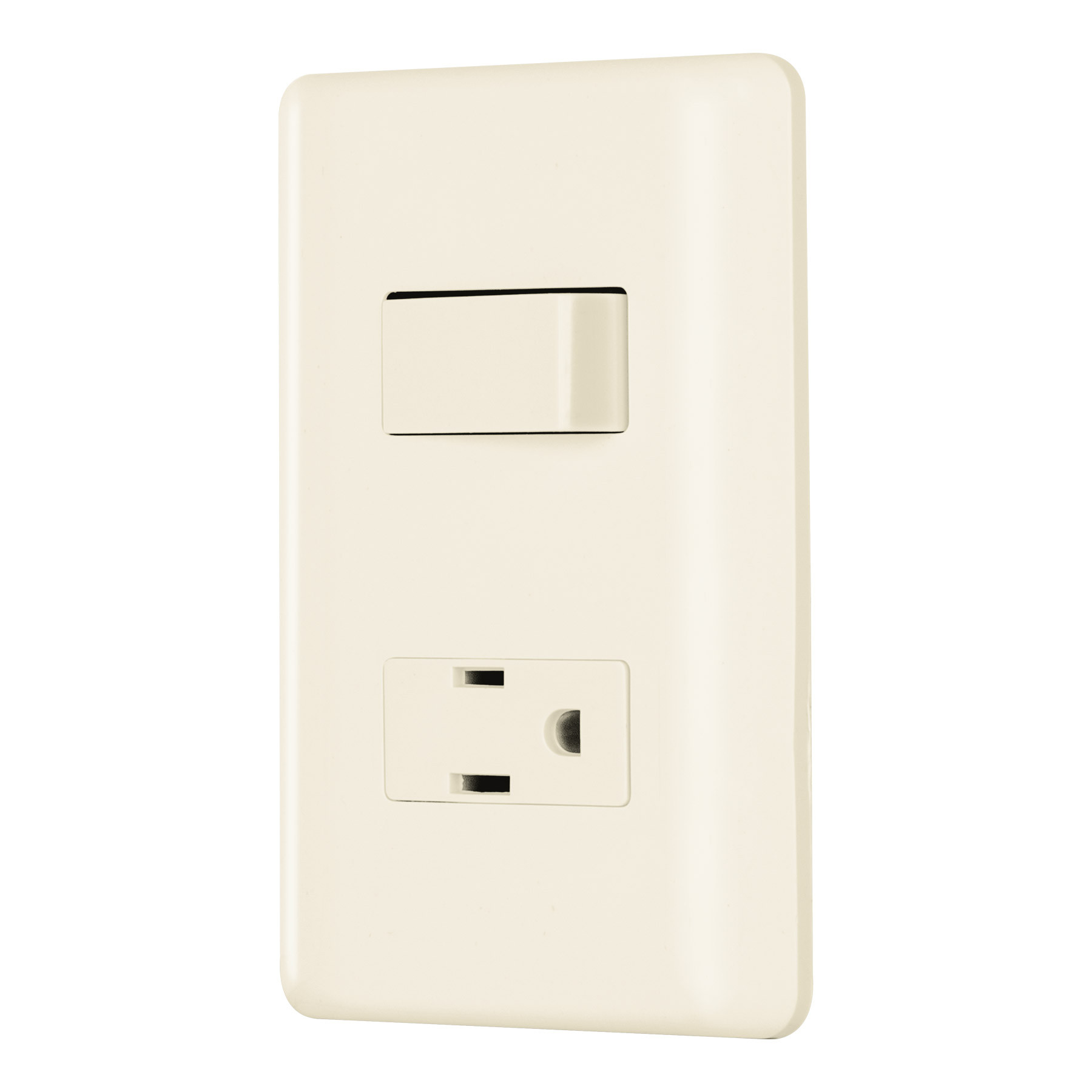 Placa armada interruptor y contacto, marfil, VOLTECK