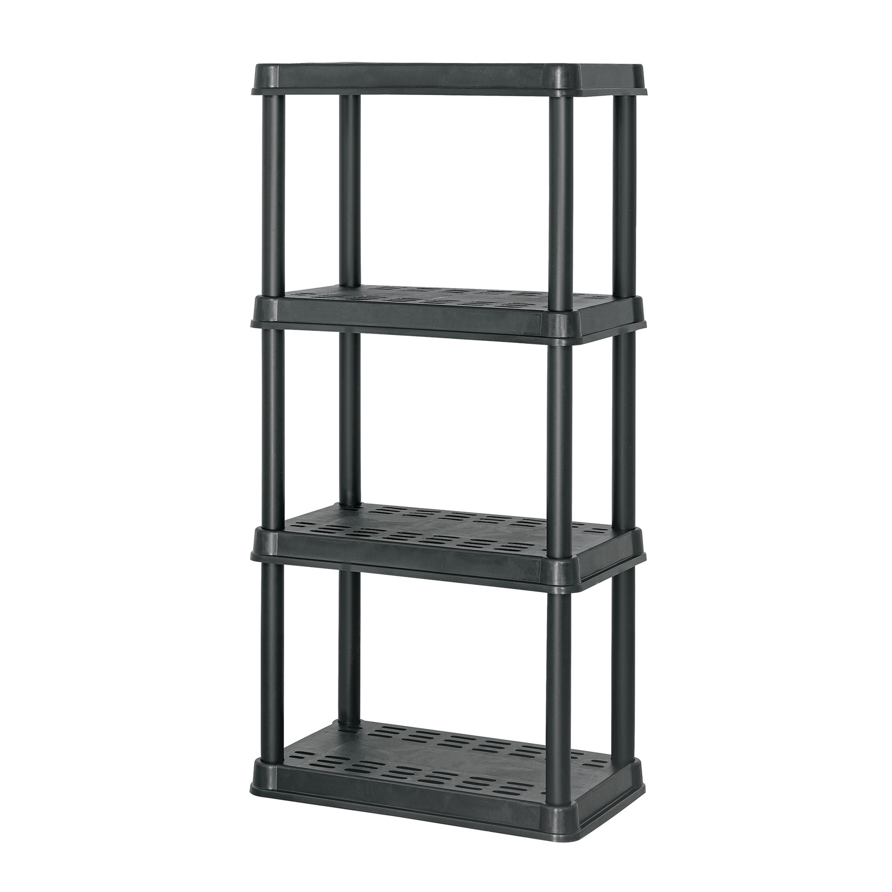 Estante plástico 4 repisas capacidad 45kg, 61x38x125, PRETUL