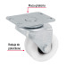 Rodaja de polietileno 2" placa giratoria, con balero, FIERO