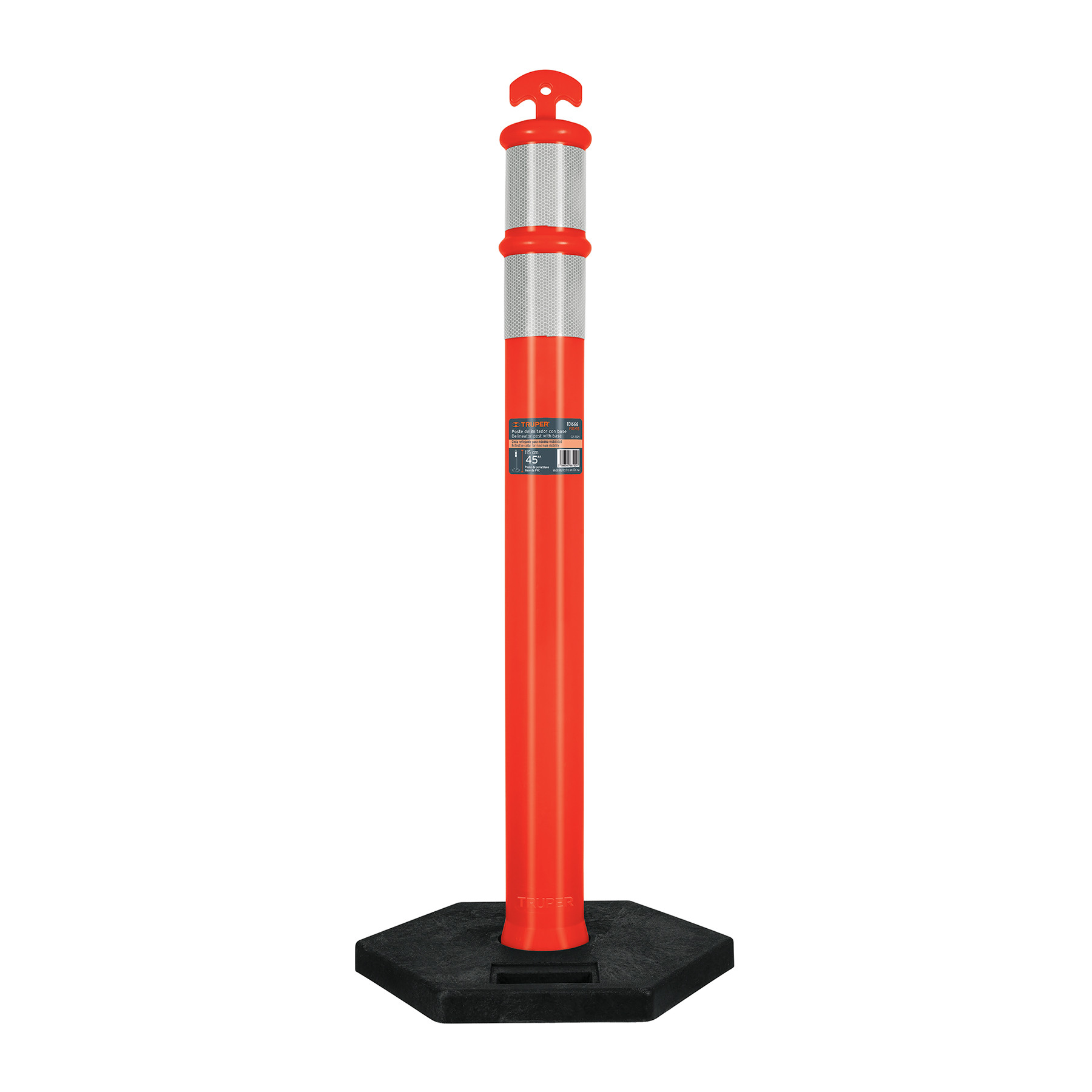 Poste delimitador de 115 cm de alto con base y reflejante