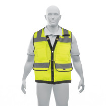 Chaleco seguridad reforzado verde con bolsas, EG, EXPERT