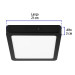 Luminario LED plafón 18W 6500K, cuadrado, negro, VOLTECK
