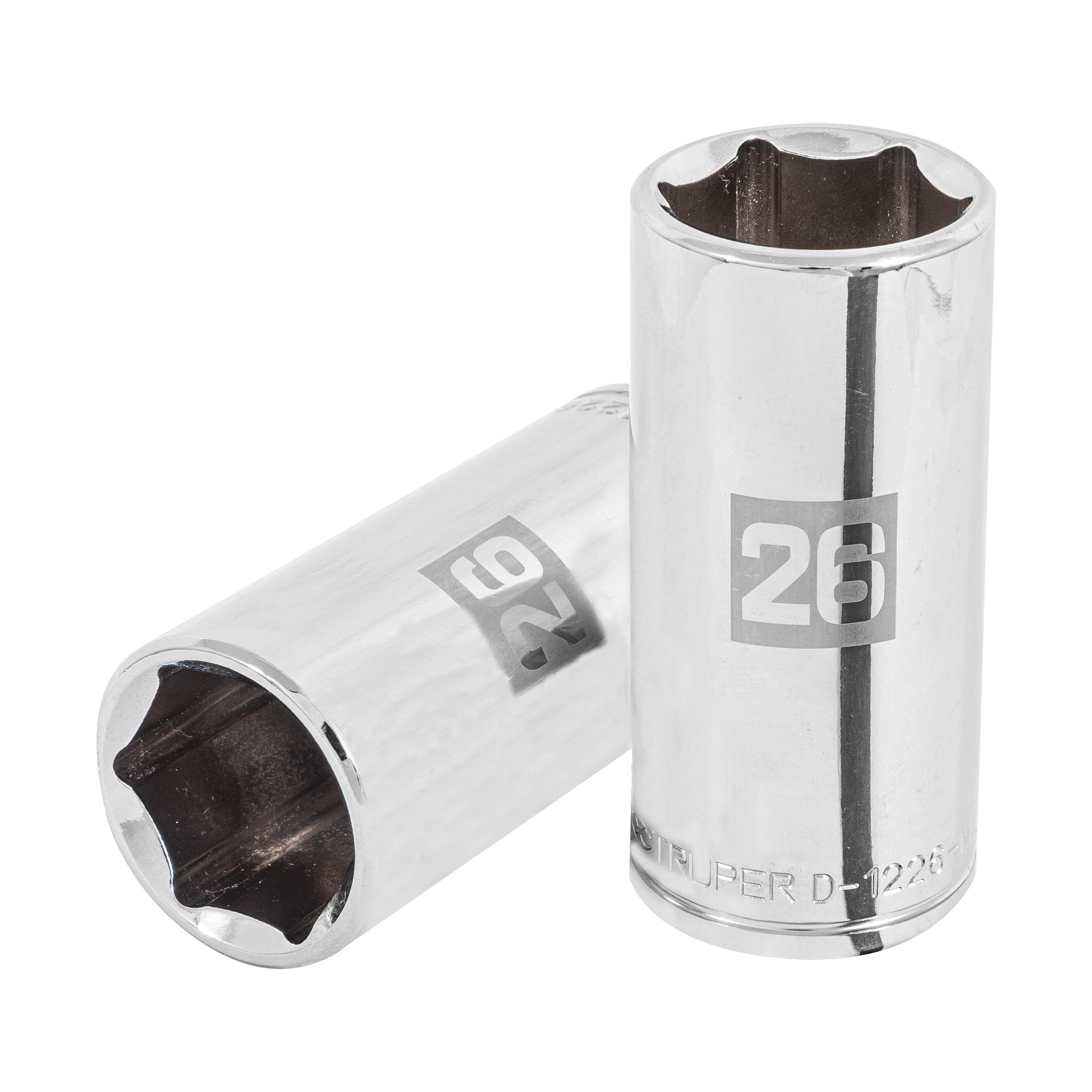 Dado largo de 26 mm, 6 puntas, cuadro 1/2", TRUPER