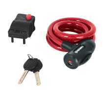 Candado de cable con llave, 12 mm X 1.0 m, HERMEX