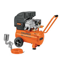 Kit Compresor lub, 25L, manguera y pistola grav,127V, TRUPER