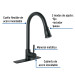 Monomando para fregadero, cuello extraible,negro mate, TÚBIG